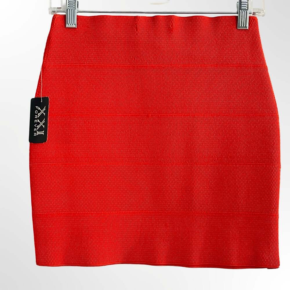 XXI Forever Red Bandage Mini Skirt